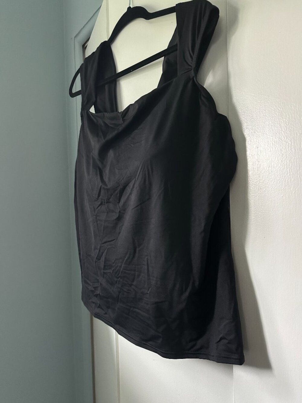 Lands End Square Neck Underwire Tankini Top - Black 22 NWT - Picture 3 of 4